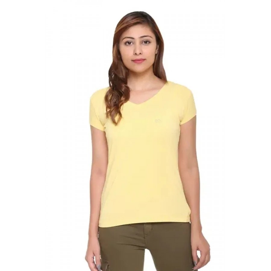 Cotton Blend Solid T-Shirt