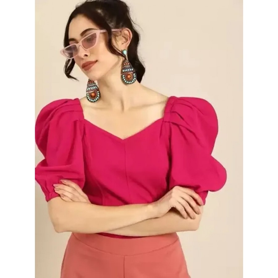 DESIGNER PUFF SLEEVE CROP TOP