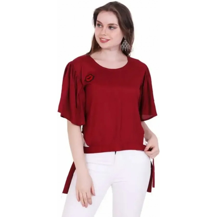 Elegant Rayon Self Design Top For Women