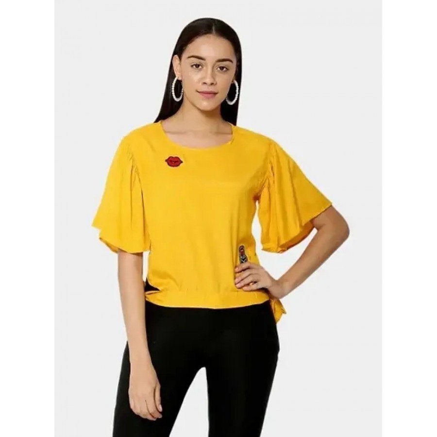 Elegant Rayon Self Design Top For Women