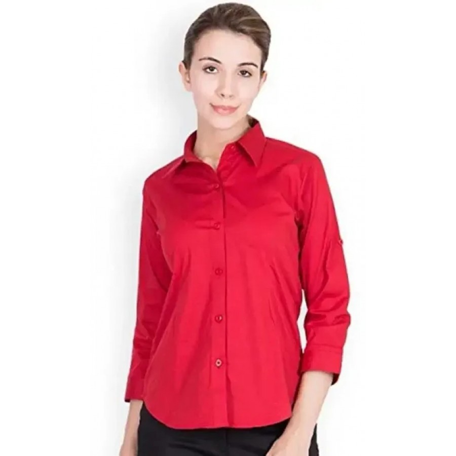 Elegant Rayon Solid Shirt For Women