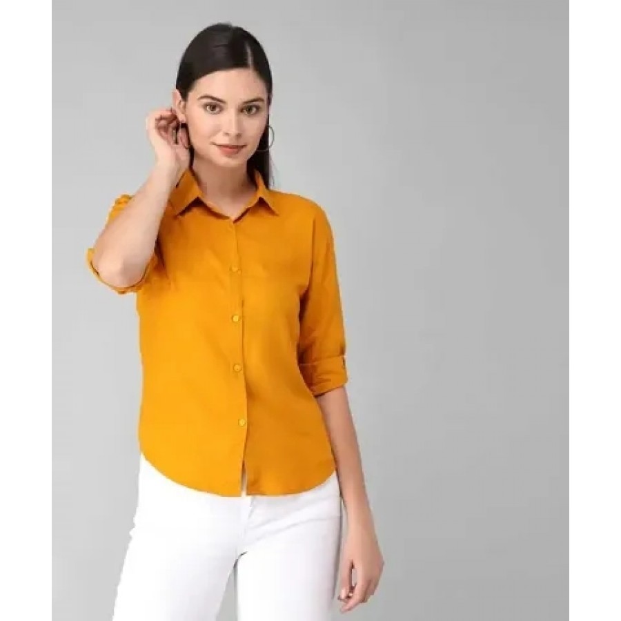 Elegant Rayon Solid Shirt For Women