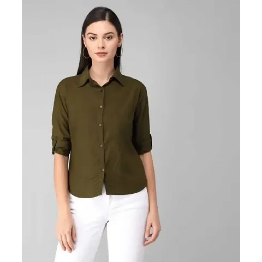 Elegant Rayon Solid Shirt For Women