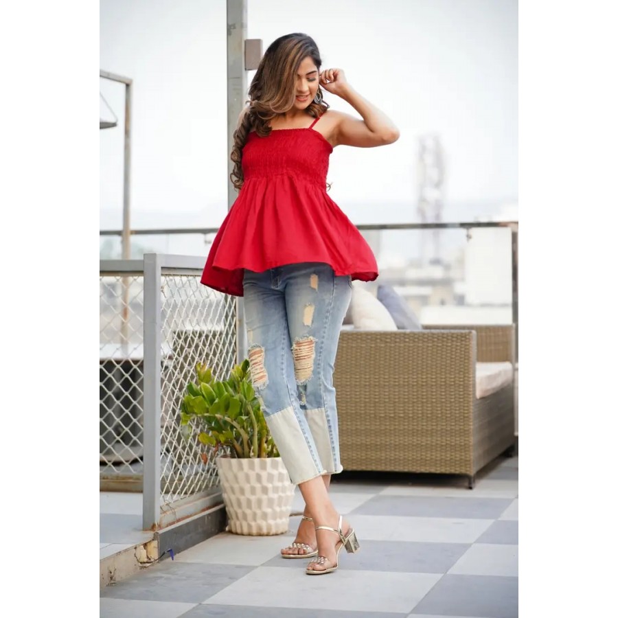 Elegant A line Bobbin Rayon Top for Women