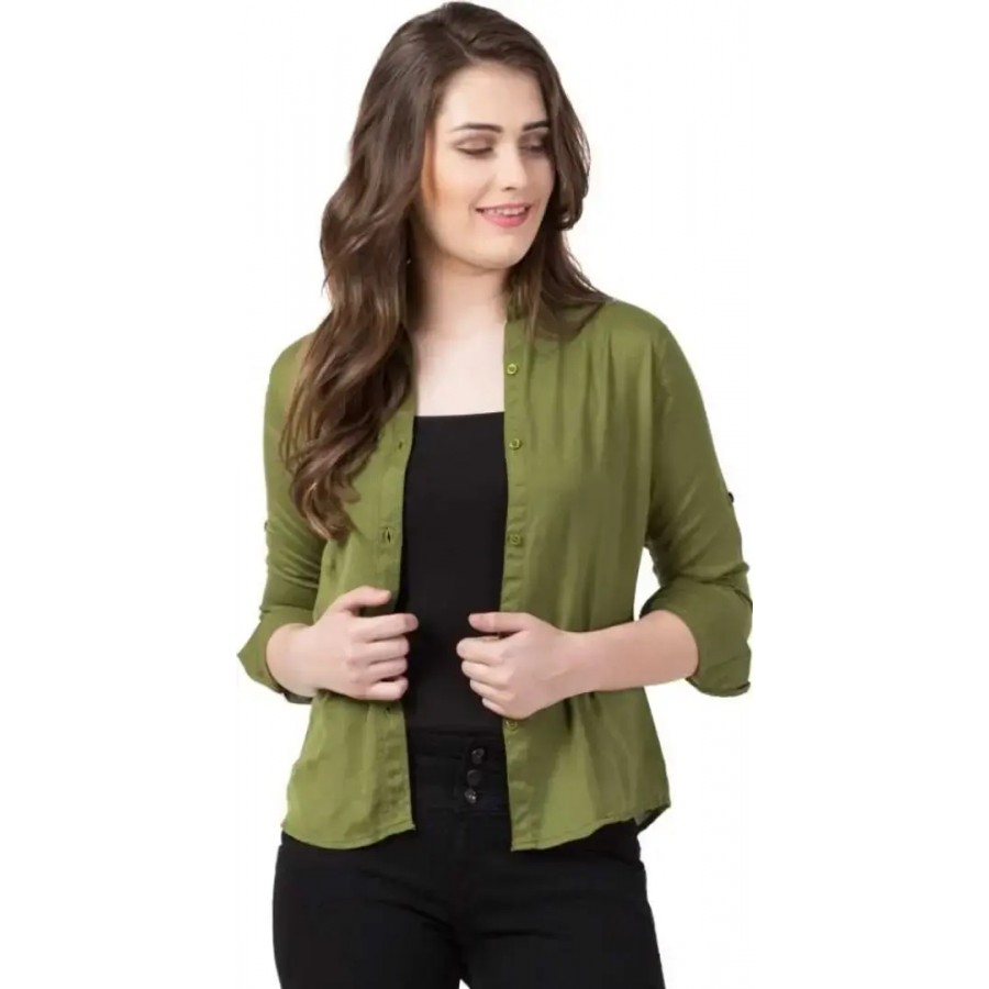 Elegant Rayon Solid Shirt For Women