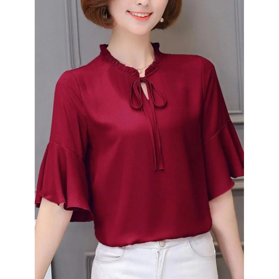 Fancy maroon be ll sleeve top