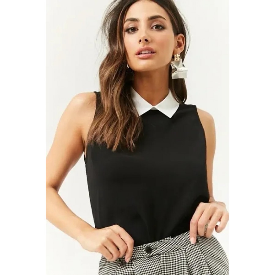 Formal shirt collar black top