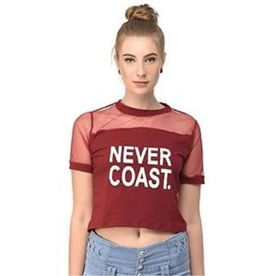 Maroon  White Never Coast Tee Set Of Two Combo