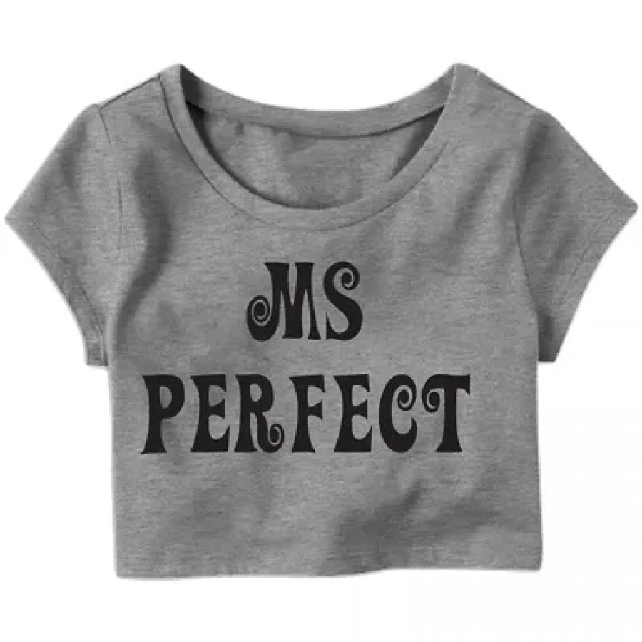 Ms. Perfect Printed Casual Half Sleeve Women's Crop Top