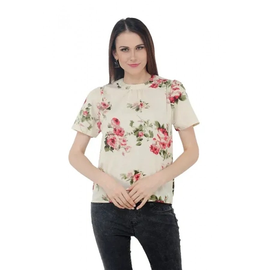 Off White Floral Top