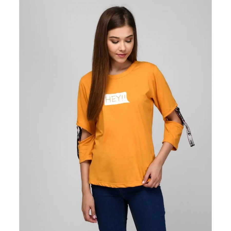 RBT- MUSTARD HEY PRNTD TOP