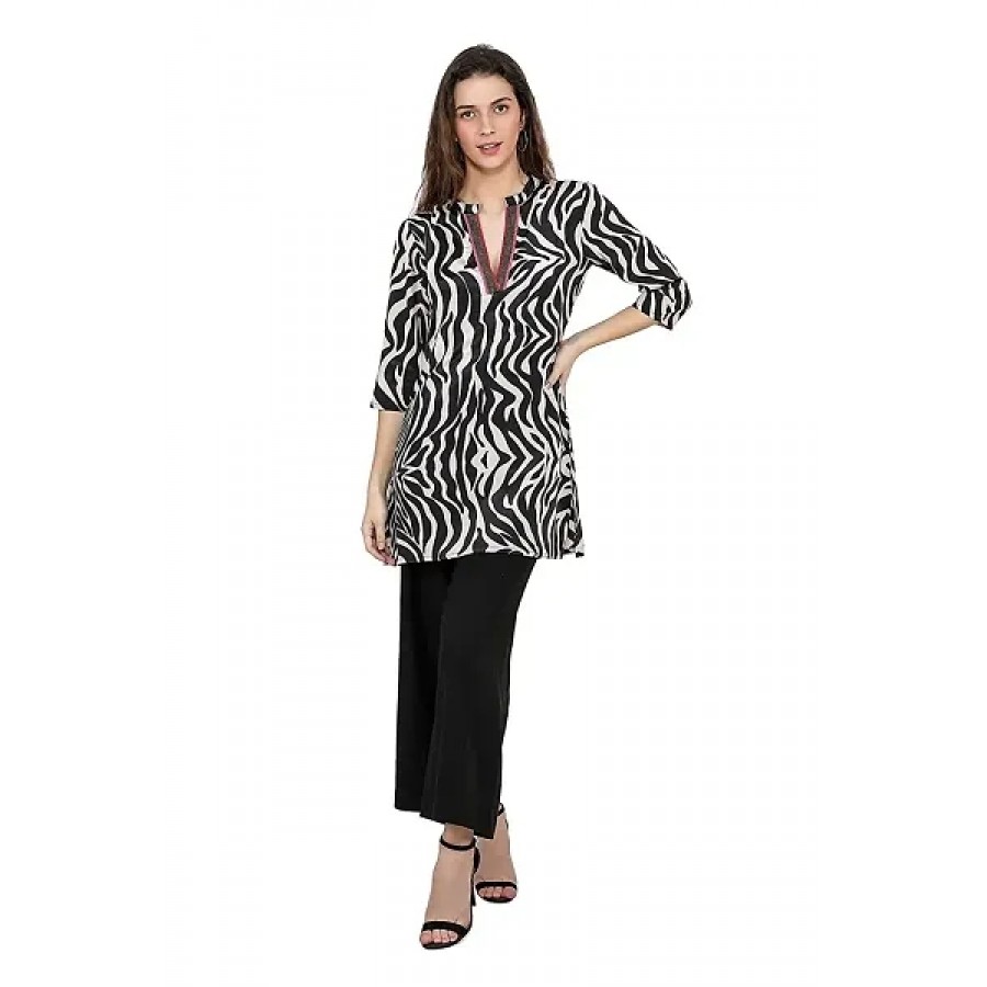 Reliable Poly Blend Printed Tunic For Women