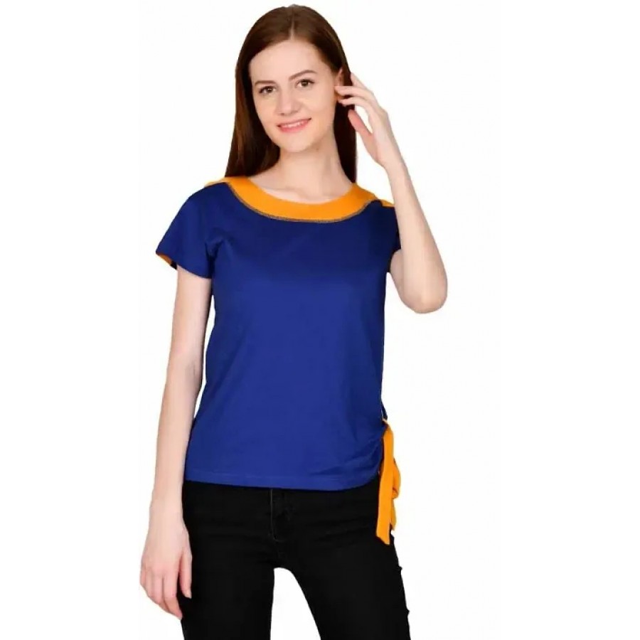 Short Sleeve Round Neck Regular Women Top