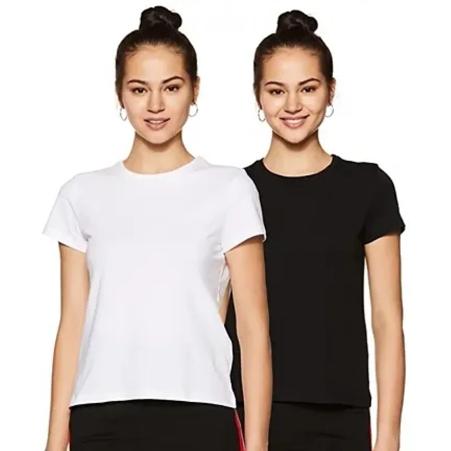 Solid Regular Fit Half Sleeve T-Shirt (Combo Pack of 2)