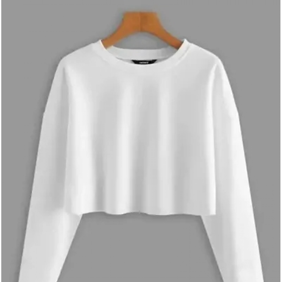 Stylish Cotton Solid Crop Top for Women