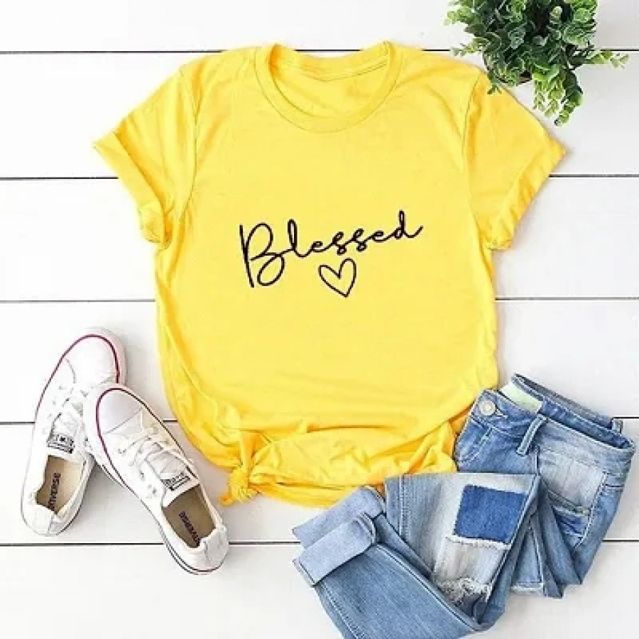 Stylish Cotton Yellow T-Shirt