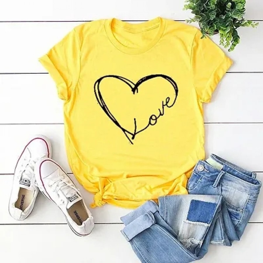 Stylish Cotton Yellow T-Shirt