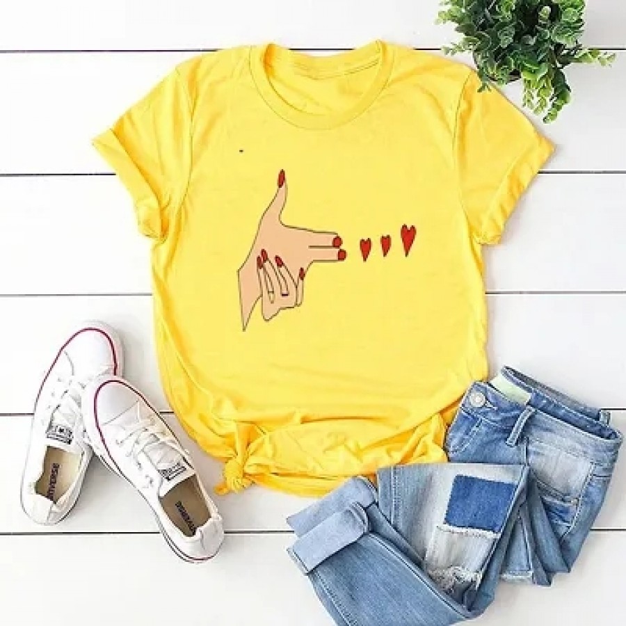 Stylish Cotton Yellow T-Shirt