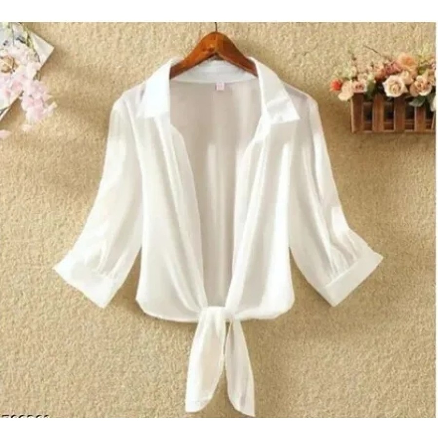 Stylish White Georgette Shirt