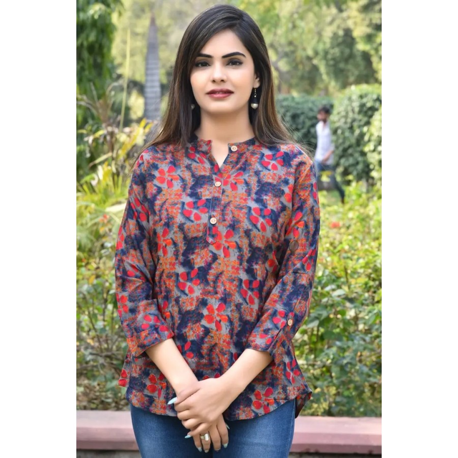 Stylish Printed Rayon Top For Women