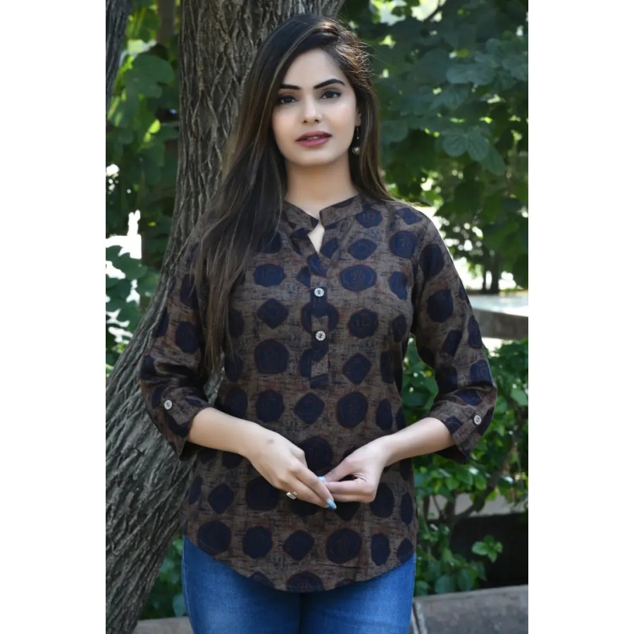 Stylish Printed Rayon Top For Women