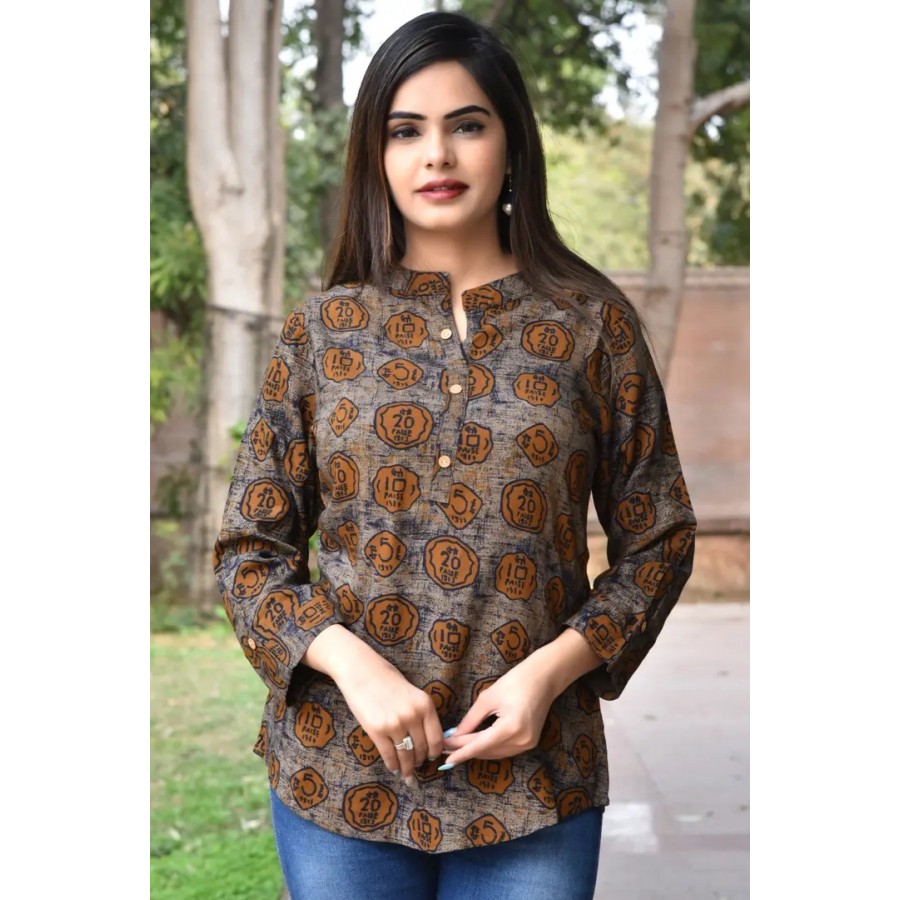 Stylish Printed Rayon Top for Women