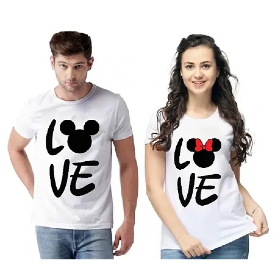 Trending Matching White Couple Tshirt