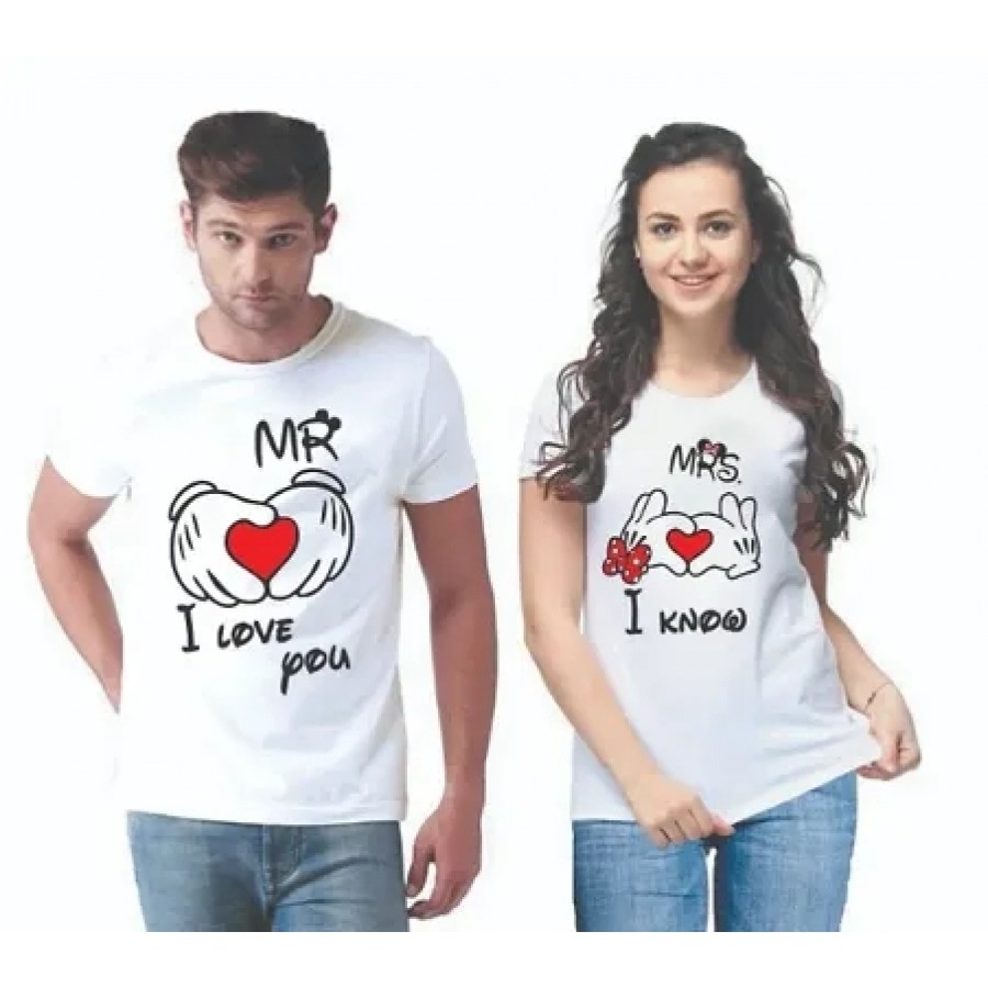 Trending Matching White Couple Tshirt