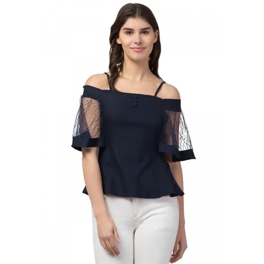 Trendy Bardot Net Top