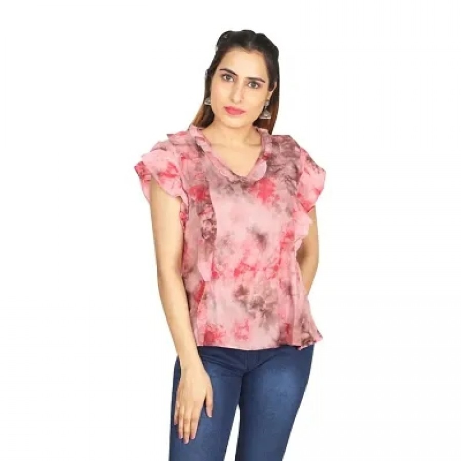 Trendy Rayon Tie  Dye Top for Women