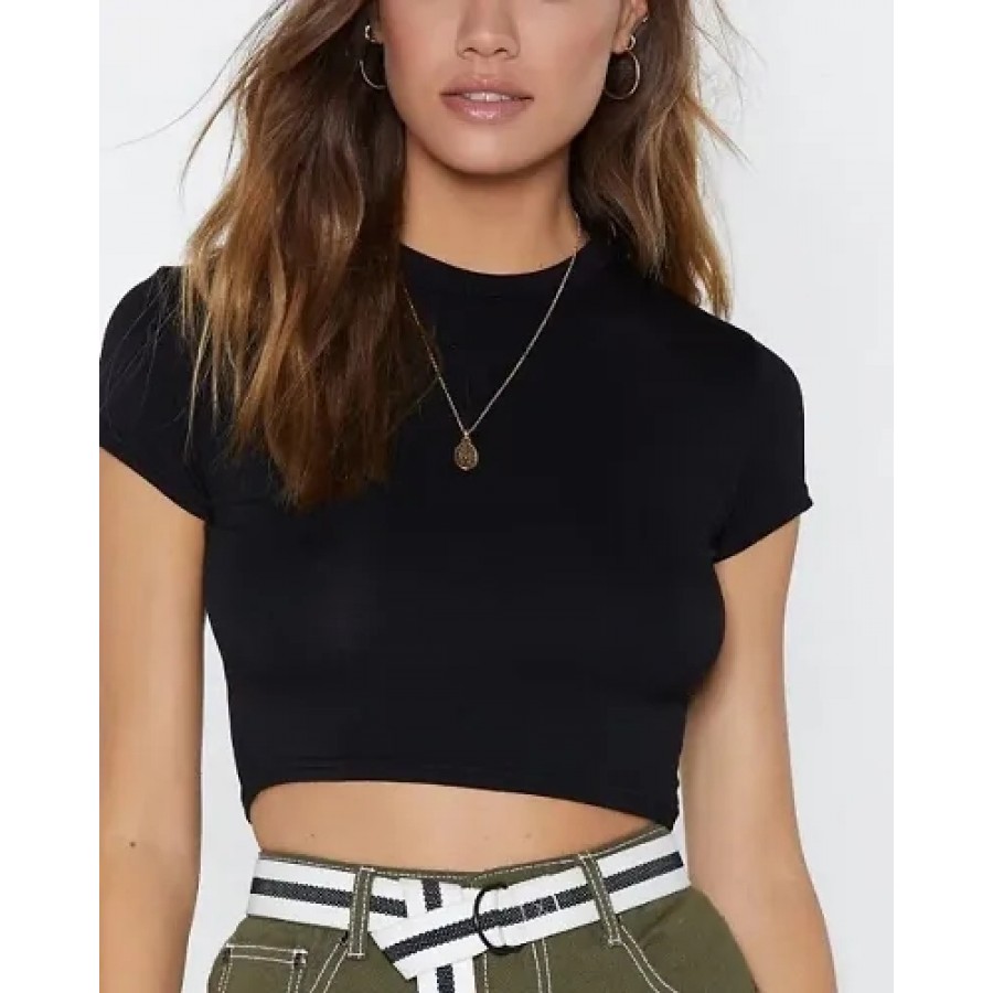 Trendy black crop top