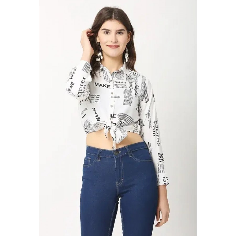 Women Cotton Blend Printed Crop Top