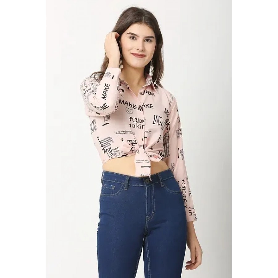 Women Cotton Blend Printed Crop Top