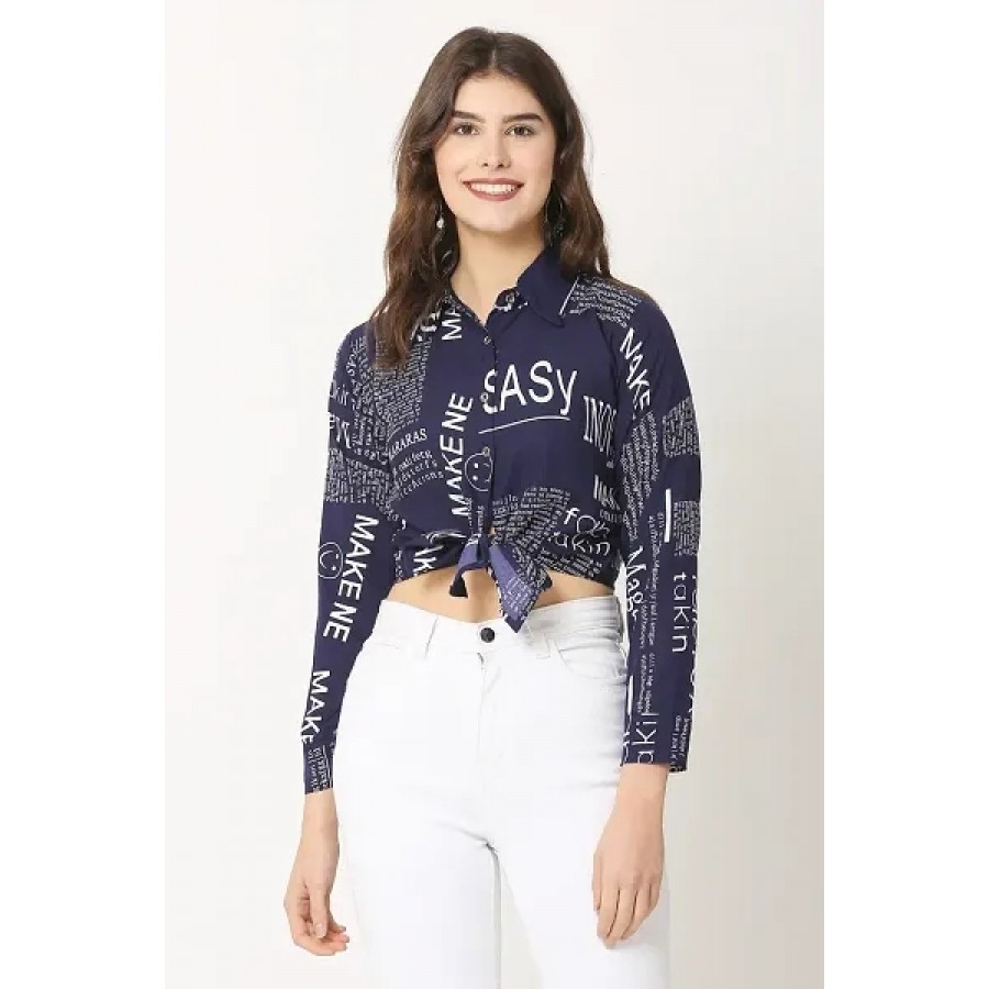 Women Cotton Blend Printed Crop Top