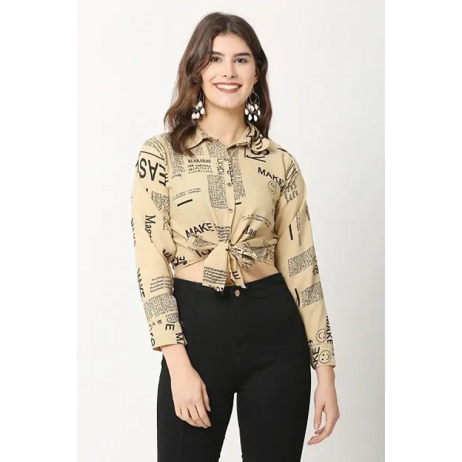 Women Cotton Blend Printed Crop Top