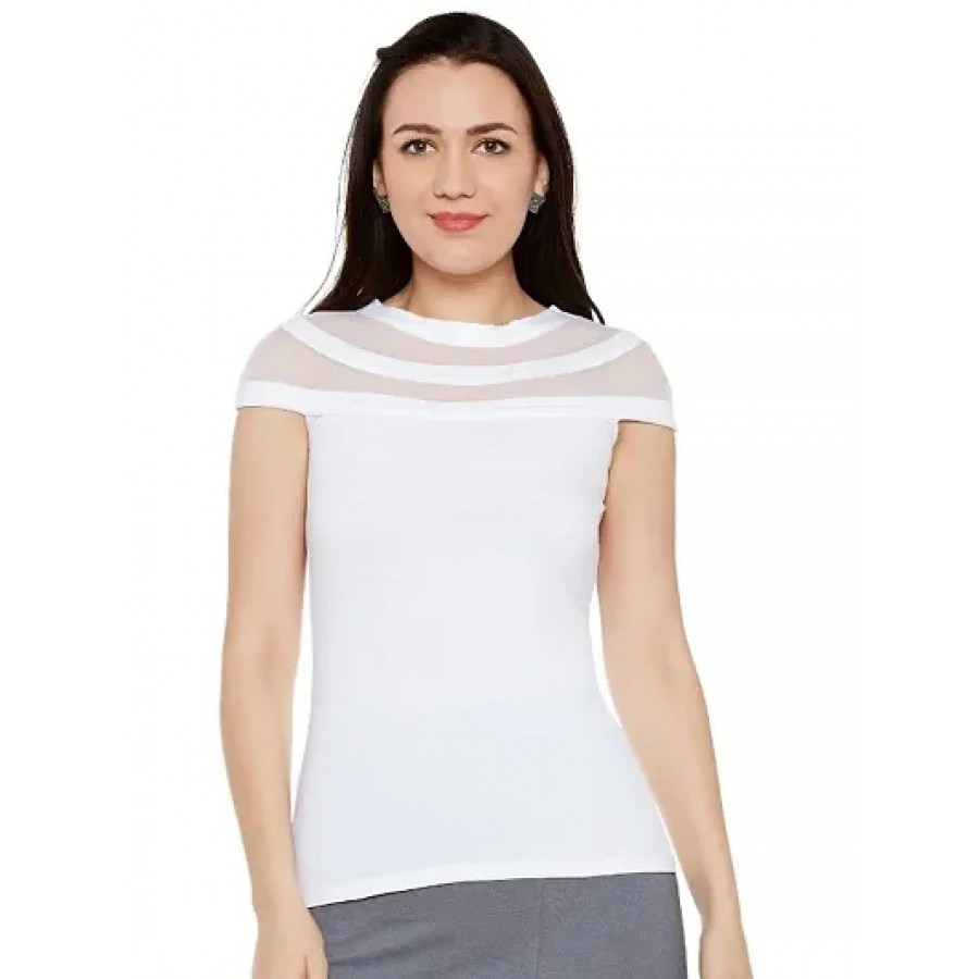 Women Stylish Short Sleeve White top