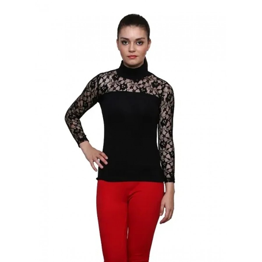 Women high neck full sleeve top