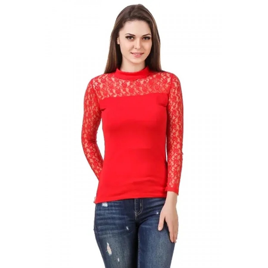 Women high neck full sleeve top