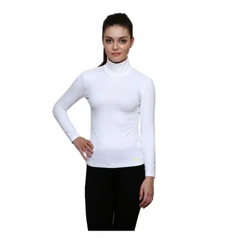 Women solid full sleeve high neck top