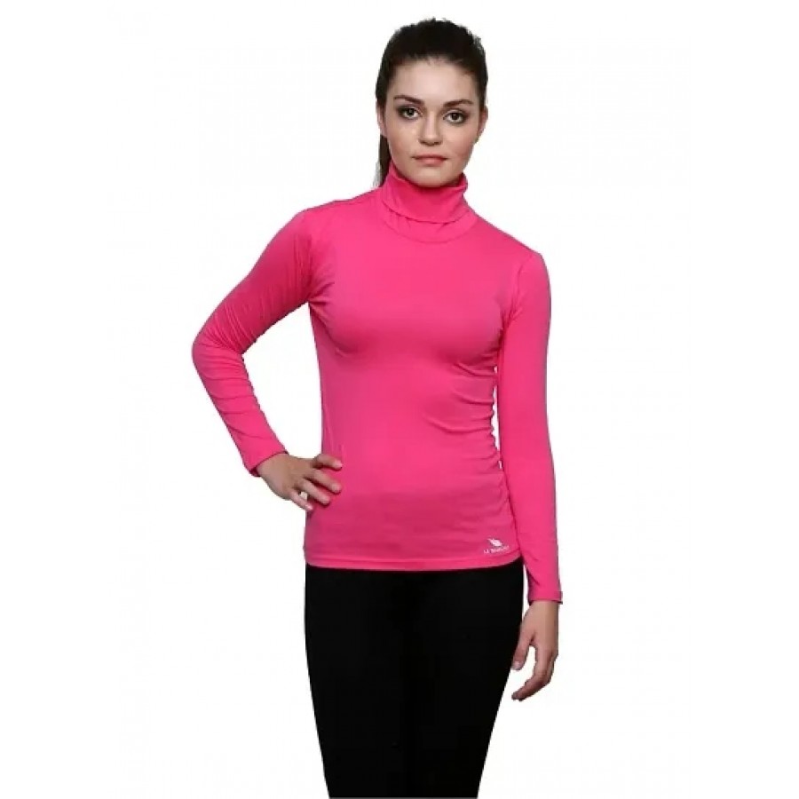 Women solid full sleeve high neck top