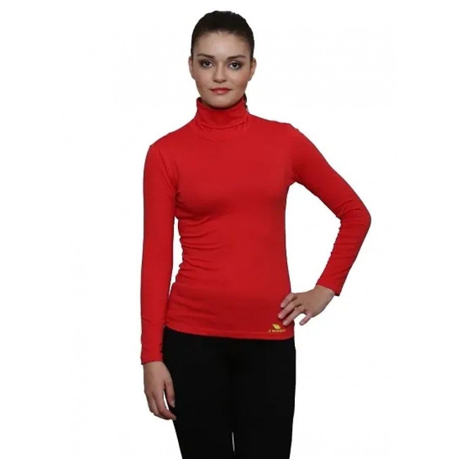 Women solid full sleeve high neck top