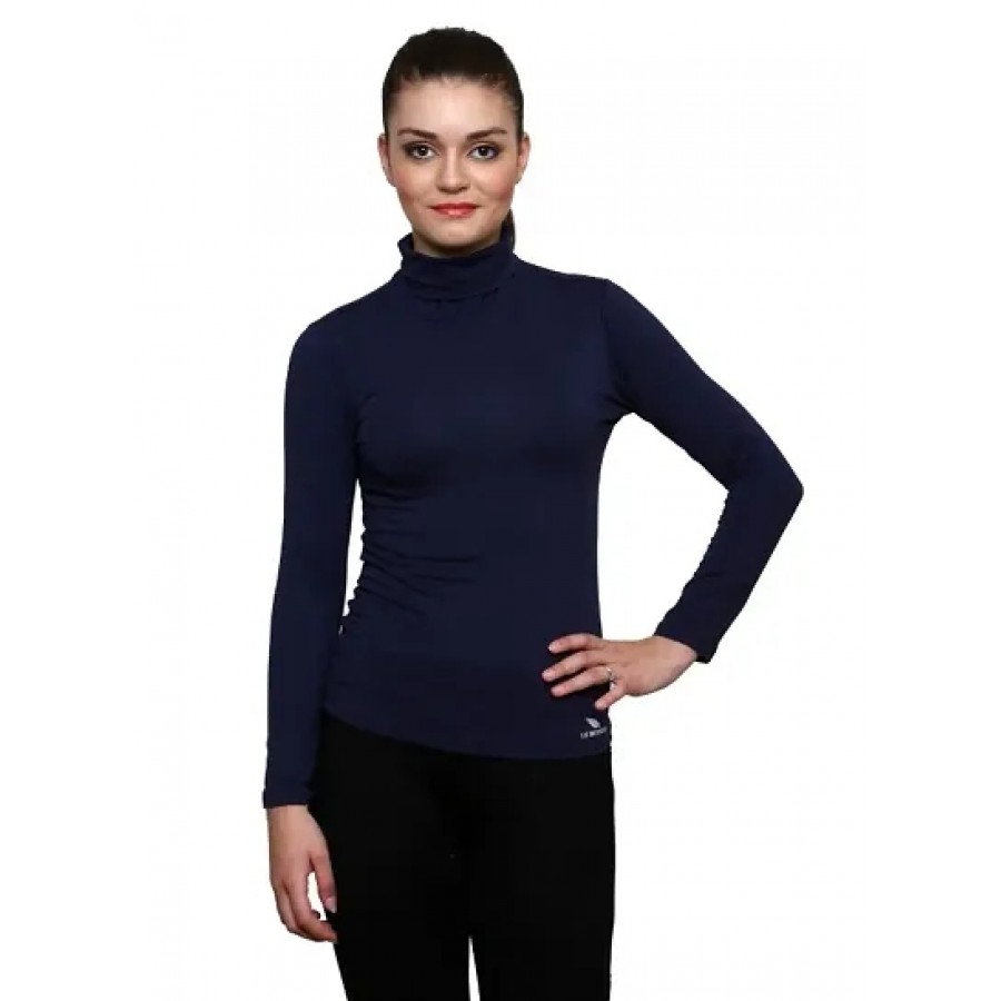 Women solid full sleeve high neck top