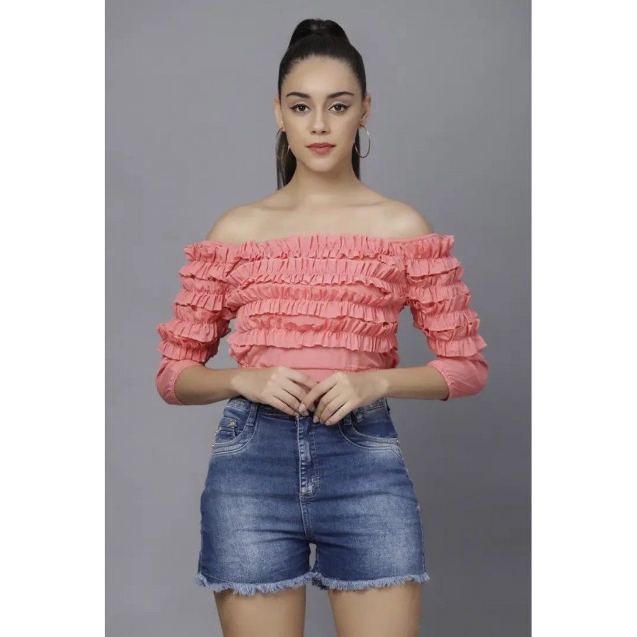 Women Peach Casual Top