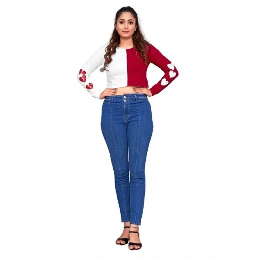 Women's Cotton Lycra Full Sleeve Crop Top