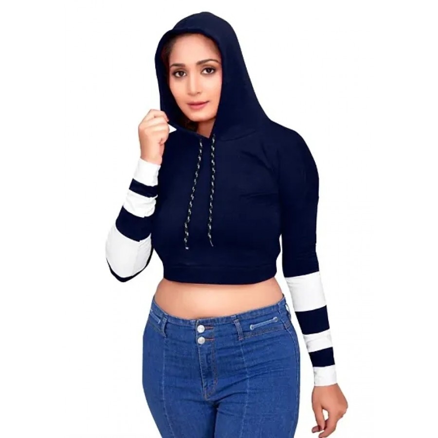 Women's Cotton Lycra Full Sleeve Hooded T-Shirt