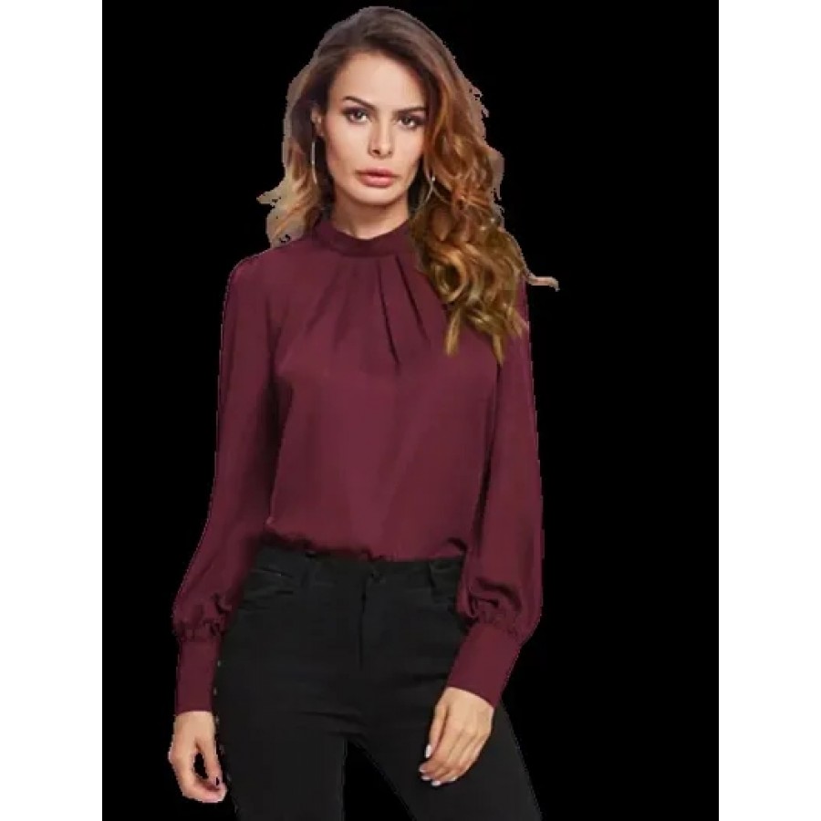 Womens Crepe Casual Full Sleeves Top