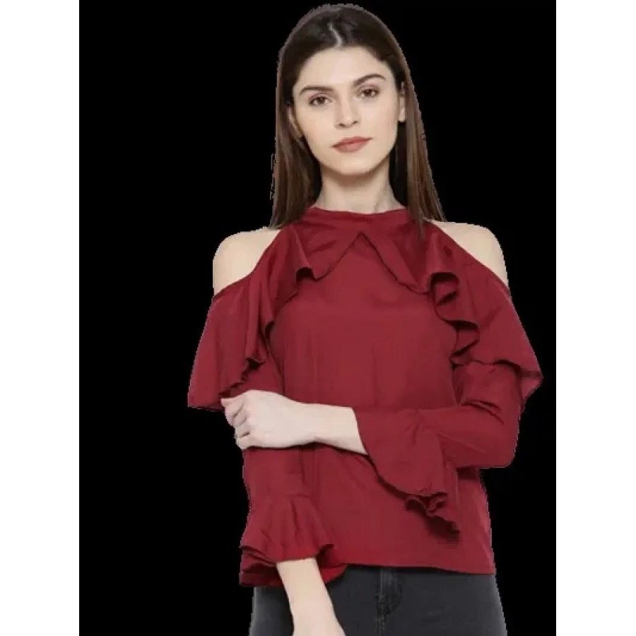 Womens Crepe Casual Full Sleeves Top