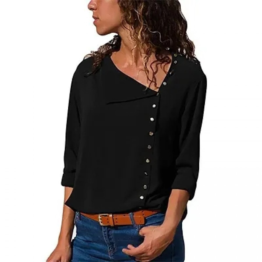 Womens Crepe Casual Full Sleeves Top