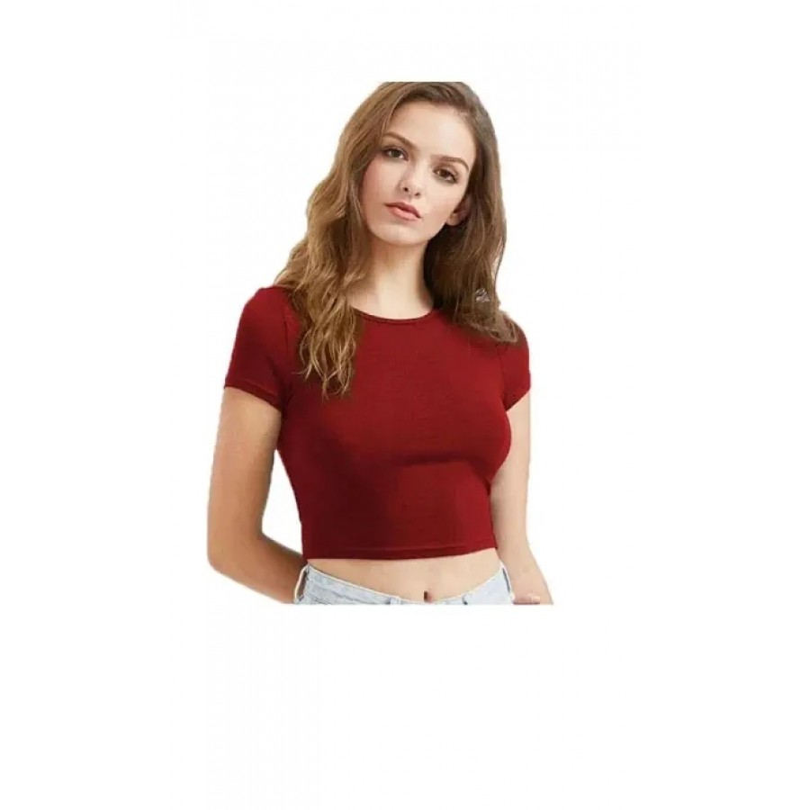 Women's Dyed  Cotton Blend Crop Top