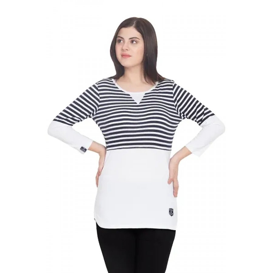 Women's Regular Length Striped Cotton Top